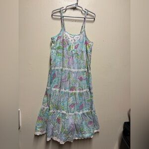 Mimi & Maggie tiered maxi dress girls size m 10-12 floral print